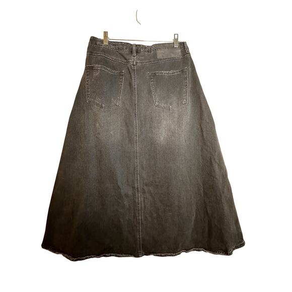 One Teaspoon x Free People Chain Maxi Slit Denim Grunge Whimsigoth Skirt Sz 27 - Picture 13 of 16